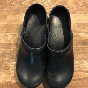 Dansko clogs.  Black leather. European size 40